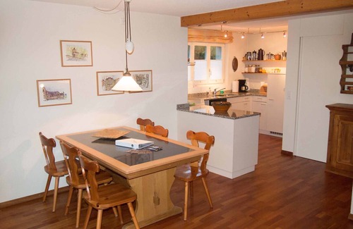 Adelboden Apartment | Cozy vacation apartment with large garden seating area, near the Chuenisbergli.