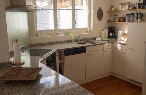 Adelboden Apartment | Cozy vacation apartment with large garden seating area, near the Chuenisbergli.