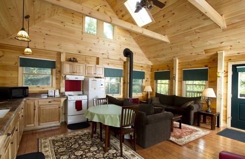 Bath House | Custom Log Cabin on Wild Ammonoosuc River