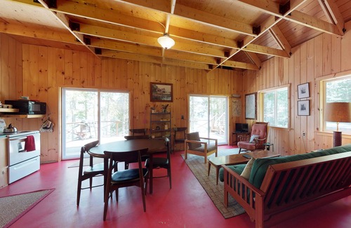 Northeast Somerset Cabin | Dog-Friendly Waterfront Home with Dock Access & Firepit - Close to Fishing & Hiking