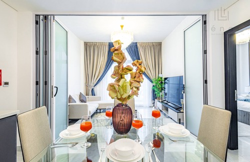 Discovery Gardens Apartment | Elegant 1BR with Outdoor Cinema & In-House Clinic