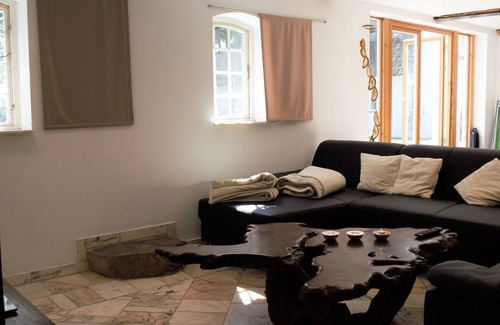 Stadum House | Ex Rio Reiser house, fireplace, terrace, thatched roof house, pets, lots of space