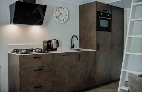 Lieren House | Experience luxury and nature in the Tiny Lodge in the Veluwe! Single-story with 2 bedrooms, a fully equipped kitchen, air conditioning, and a private hot tub in the garden.