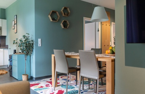 Korbecke Apartment | Familiensuite Boho am See Netflix Grill Parken