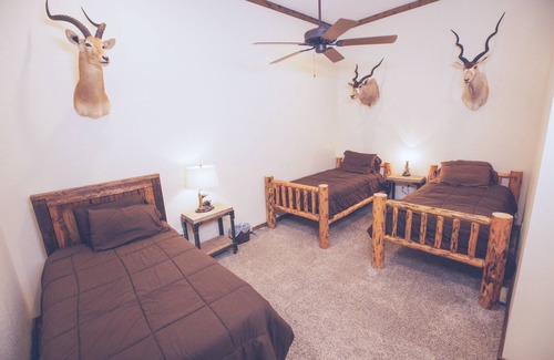 Clay Center Cabin | Family/Group sized area 4000 sq ' with large entertaining room with fireplace!