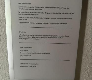 Fedderwardergroden Apartment | Ferien am Meer