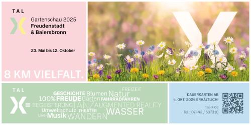 Lossburg Apartment | Ferienwohnung am Leinbach, nahe Freudenstadt, aktuell Landesgartenschau vom 23 Mai - 12 Oktober