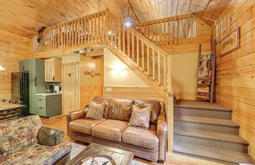 Oceana County Cabin | Fire Pit & Porch: Warm & Woodsy Rothbury Escape!