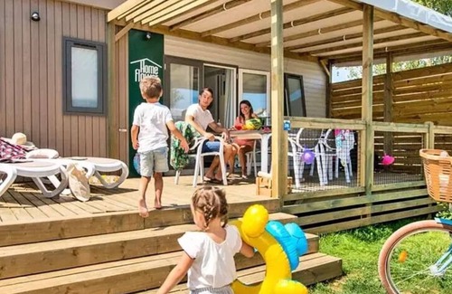 Hauterives House | Flower Camping Le Château * - Homeflower Premium 35m2 3 bedrooms + TV + dishwasher + air conditioning + terrace XL semi-covered 6 people