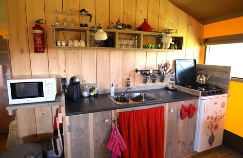 Enumatil Ski Chalet | Fully mobi profiled, 4 persons luxury safari tent, with separate private bathroom