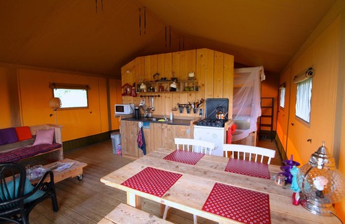 Enumatil Ski Chalet | Fully mobi profiled, 4 persons luxury safari tent, with separate private bathroom