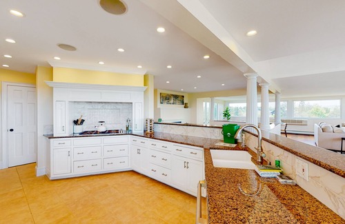 Charlotte House | Gorgeous home with amazing lake views, fireplace, firepit, hot tub, & balcony