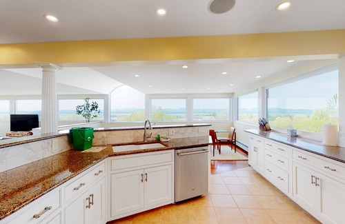 Charlotte House | Gorgeous home with amazing lake views, fireplace, firepit, hot tub, & balcony