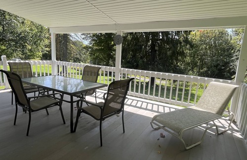 Richfield Springs House | Hard Rock Ridge Quiet getaway for 5, scenic pond, basketball hoop, Foosball