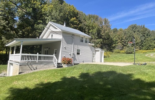 Richfield Springs House | Hard Rock Ridge Quiet getaway for 5, scenic pond, basketball hoop, Foosball