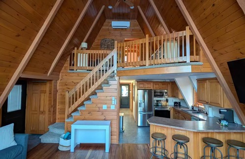 Harveys Lake House | Harveys Lake A-Frame with Hot Tub and Steam Sauna