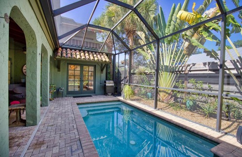 Sarasota House | Heated Saltwater Pool, Breathtaking outdoor terraces, beautiful landscaping- Villa Serene Escape
