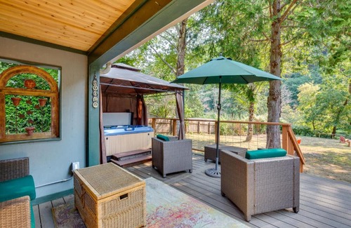 Mapleton House | Historic Mapleton Cottage with River Views and Hot Tub