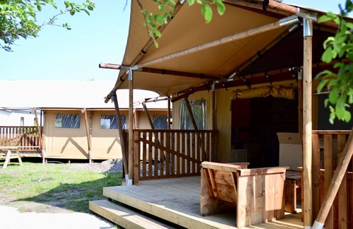 's-Gravenzande RV Rental | Homely Tent with Kitchen & Shower near Beach & Campsite
