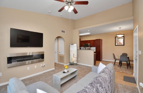 Astrodome Apartment | Houston Medical Center King Bed Suite w/Fireplace, Balcony, & Free Parking