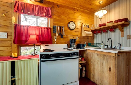 Hill Cabin | Idyllic Little Bass Lake Cabin with Fire Pit!