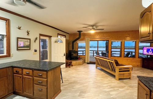 Yarmouth Cabin | Iowa Cabin: Rustic+Cozy. Lake Odessa water-view. Hunt, kayak, fish or explore.