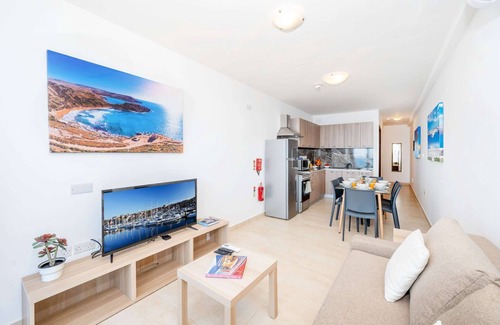 Qawra Apartment | Islet Promenade Seafront Family Apartment with 2 balconies