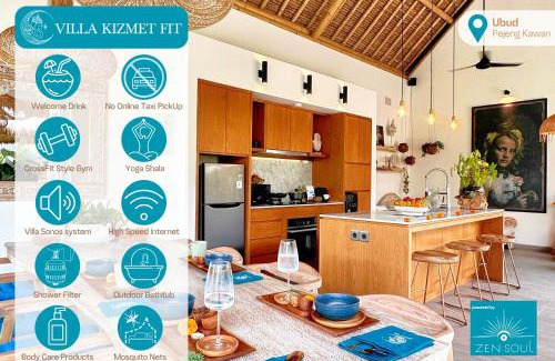 Pejeng Kawan Villa | Kizmet Fit - 2Bed Luxury Private Villa - Yoga Shala, CrossFit-Style Gym, 3Km to Central Ubud