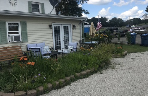 Delton Apartment | Lake Front 1 bedroom upstairs apartment above 2 bedroom cottage.