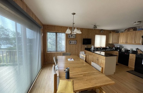 Lake Nebagamon House | Lake Nebagamon lake front home with private dock, short walk from Dairy Queen.