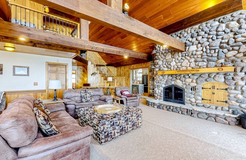 Conover House | Lakefront getaway with private hot tub, dock, fireplace, washer/dryer, & AC