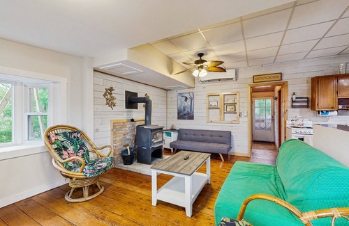 Augusta Cottage | Lakefront Home on Togus Pond with 2 Decks, Great View & Shared Canoe/Firepit