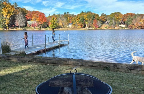 Barnstead House | Lakefront home with hot tub, beach, skiing nearby in tranquil Barnstead
