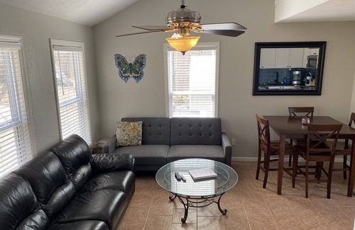 Gravois Mills House | Lakefront house with large deck, private boat dock, and covered outdoor games!