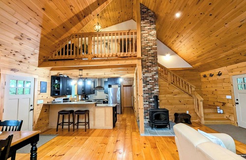 Ellsworth House | Lakeside Log Home near Acadia NP - peak foliage is here. BOOK NOW Oct. 4th - 8th