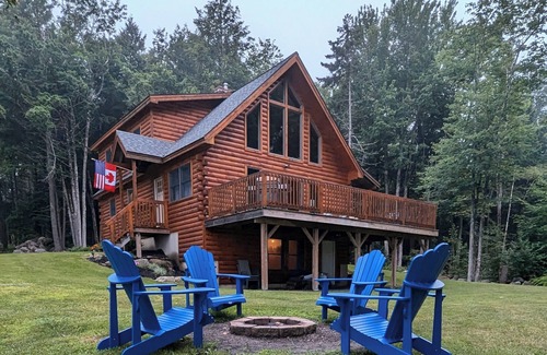 Ellsworth House | Lakeside Log Home near Acadia NP - peak foliage is here. BOOK NOW Oct. 4th - 8th