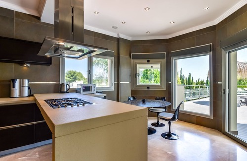 Urbanitzacio la Fustera Villa | Large modern villa with indoor and outdoor pool sauna and bar.