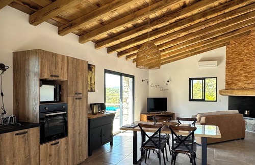 Pinarellu Villa | LARGE NEW SHEEPFOLD HEATED SWIMMING POOL SEA VIEW