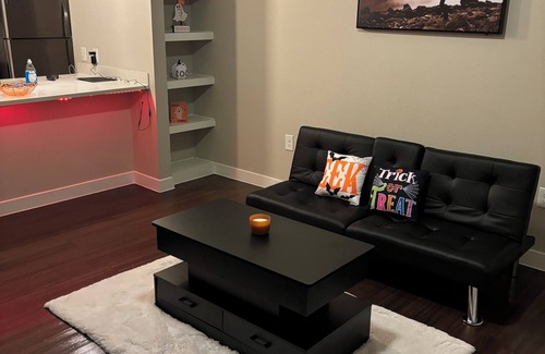 Katy Apartment | LED Halloween Chillax Couples Retreat 1B1B Katy Mills Mall