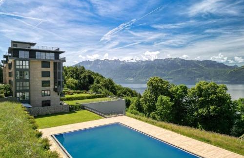 Puidoux Apartment | Les Terrasses de Lavaux-3 Appartement luxueux avec vue sur lac et piscine