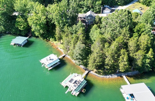 La Follette House | Level Lakefront Lot, 2-Story Dock, Water Slide, Great Location