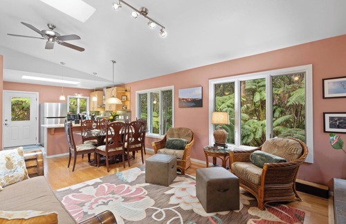 Volcano House | Liko Lehua Cottage in Volcano - Hot Tub & Fireplace - Mauna Loa Estates