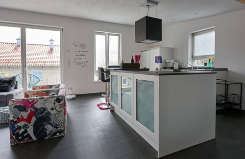 Bad Aibling Apartment | Loft apartment, 60 sqm, living room/bedroom with sofa bed and double bed, balcony