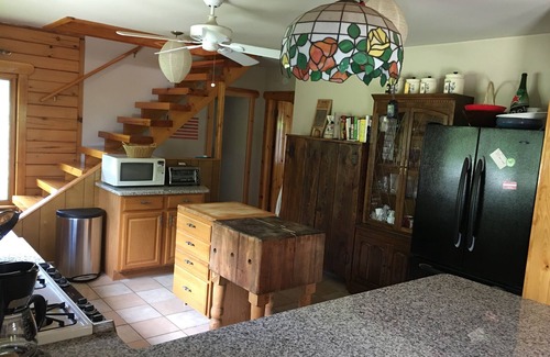 Tunkhannock House | Log House on water, family get-a-way in mountains w/pond, fishing & Swimming