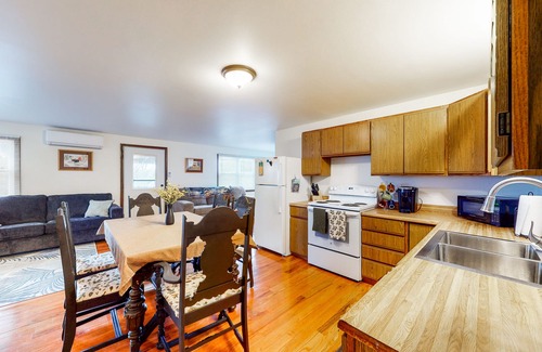 Weeks Mills House | Lovely dog-friendly lakefront abode with firepit, swimming dock, and fast WiFi