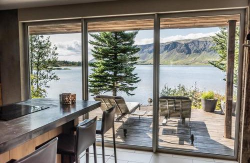 Selfoss Villa | Luxury Lakefront villa, infinity hot tub and sauna