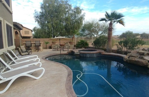 Maricopa House | Luxurious 3000sq Ft 4 Bdr House with Private Pool and Hot Tub