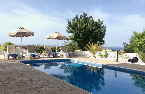 Pegeia Villa | Luxurious Coral Bay Villa with Private Pool, Sea & Mountain Views Great Location