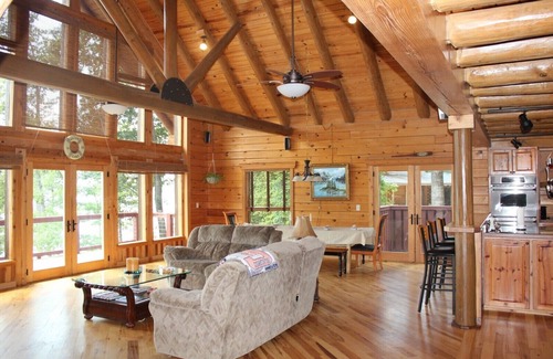 Six Mile House | Luxurious Rustic Log Home with Great Water Views and Sunsets!