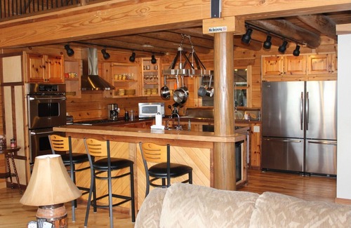 Six Mile House | Luxurious Rustic Log Home with Great Water Views and Sunsets!